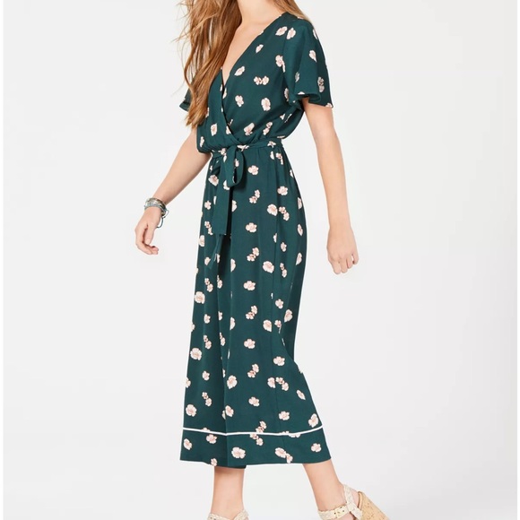 Floral Faux-Wrap Jumpsuit - Picture 3 of 9